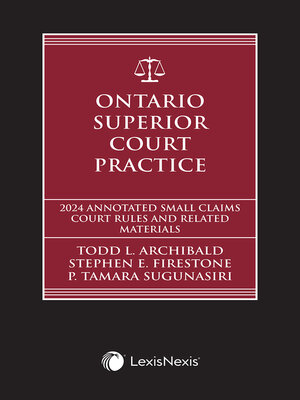 cover image of Ontario Superior Court Practice: Annotated Rules & Legislation